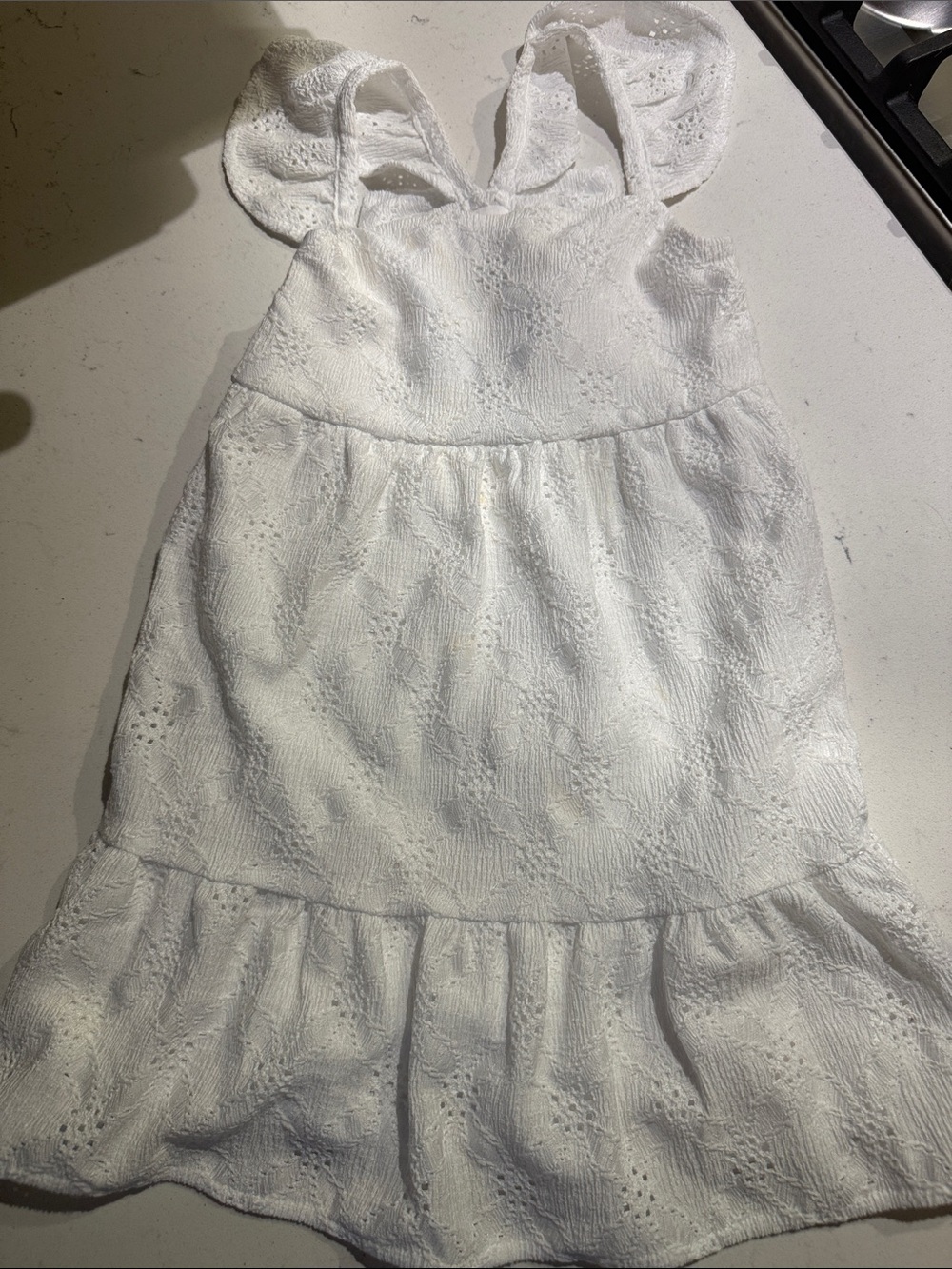 Toddler Girls' White Eyelet Ruffle Sundress 3T